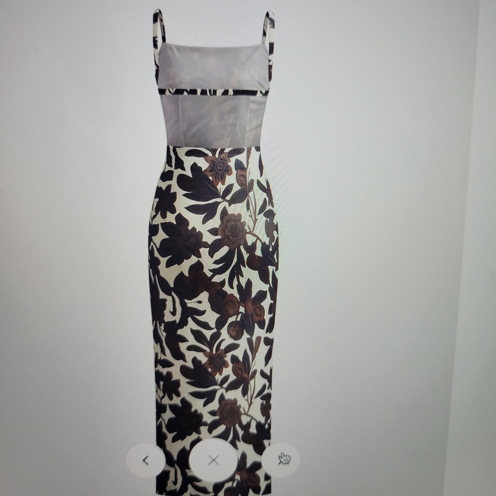 Commense Black and Cream Floral Maxi Dress - Picture 2 of 6